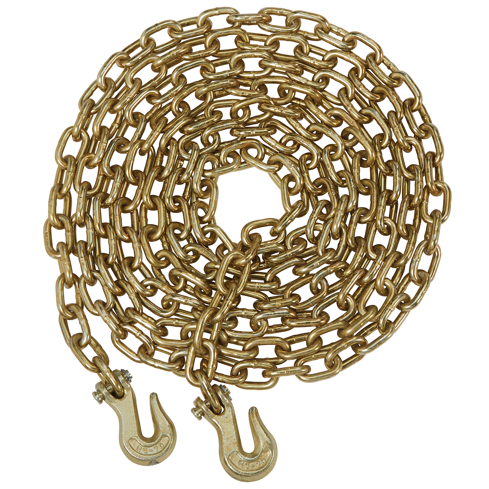 Ultra-Tow 3/8in. x 20ft. Trucker’s Chain with 2 Clevis Grabhooks, 6600-Lb. Working Load, 240in.L, Alloy Steel